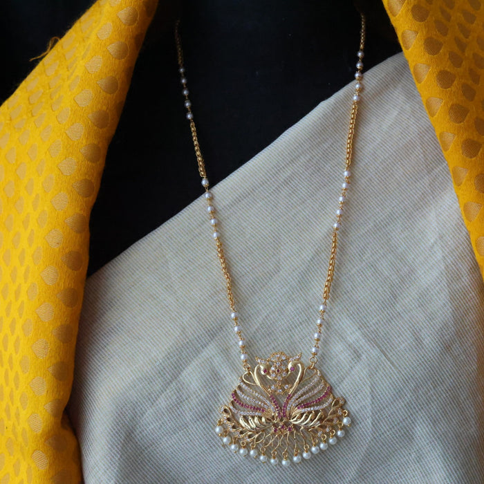 Heritage gold plated padakam long necklace HP217