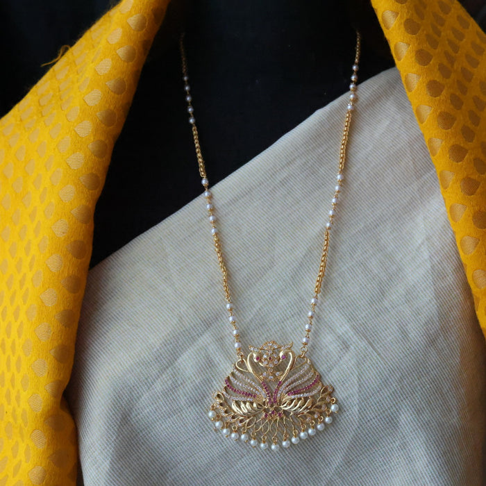 Heritage gold plated padakam long necklace HP217