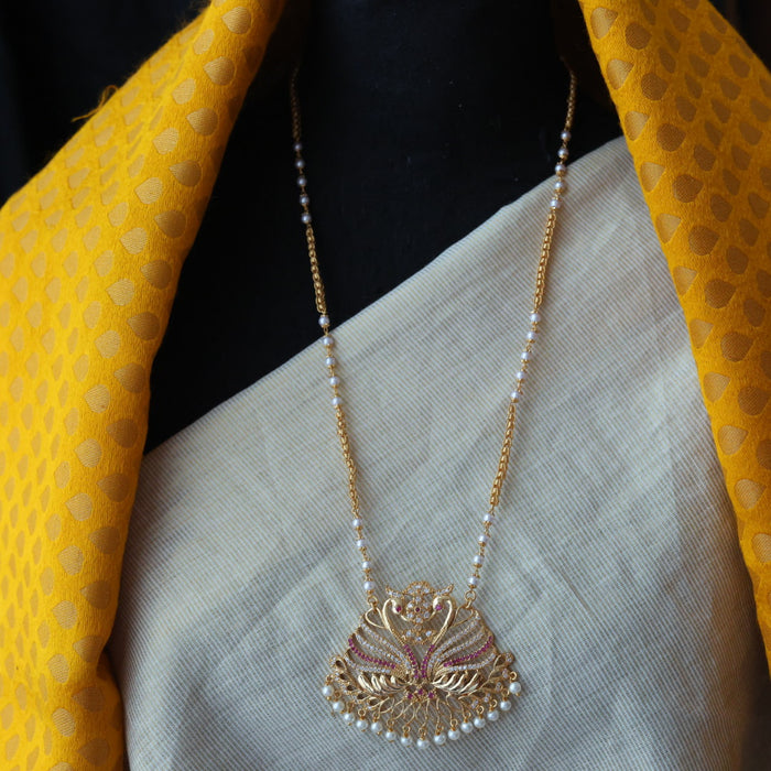 Heritage gold plated padakam long necklace HP217