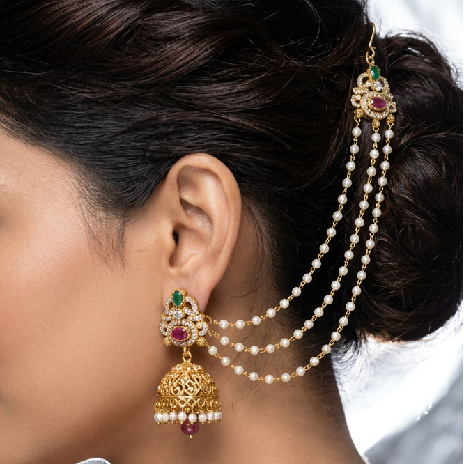 Heritage gold plated mattal hair accessories HM01124