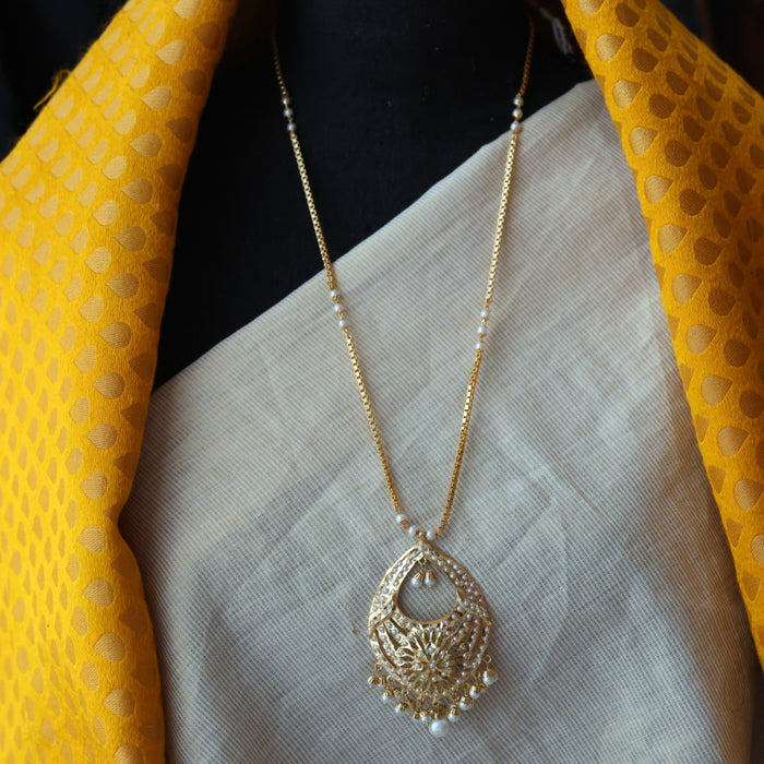 Heritage gold plated padakam pearl long necklace HP221