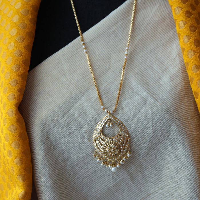 Heritage gold plated padakam pearl long necklace HP221