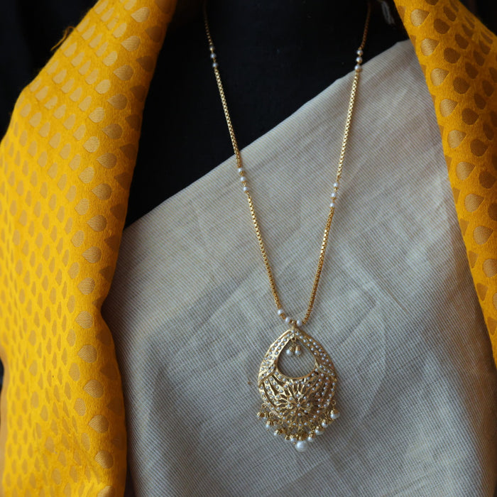 Heritage gold plated padakam pearl long necklace HP221