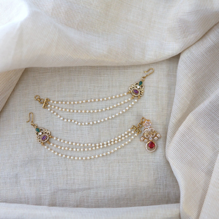 Heritage gold plated mattal hair accessories HM01124