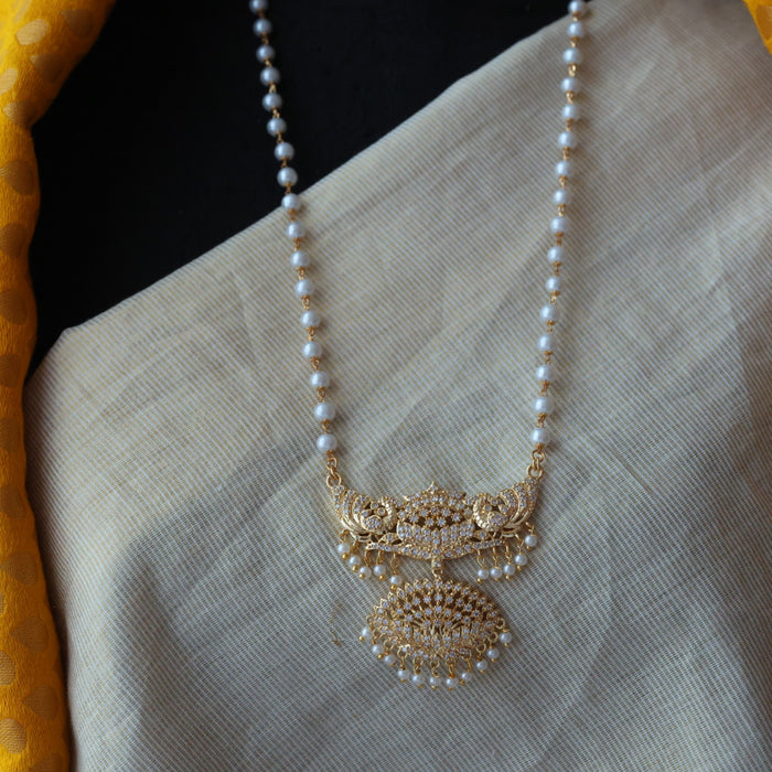 Heritage gold plated padakam pearl long necklace HP219