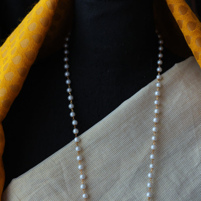 Heritage gold plated padakam pearl long necklace HP219
