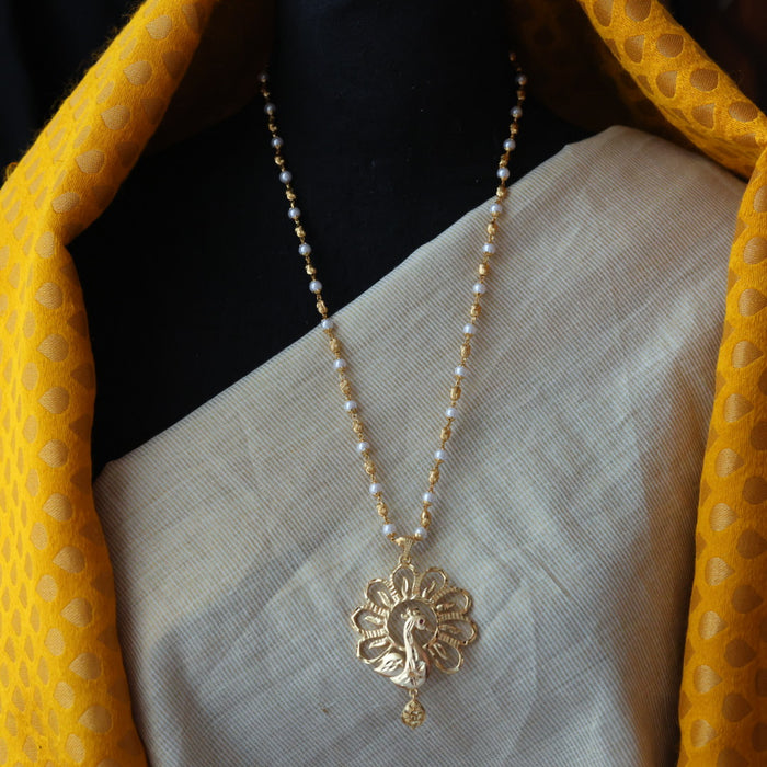 Heritage gold plated padakam pearl long necklace HP212