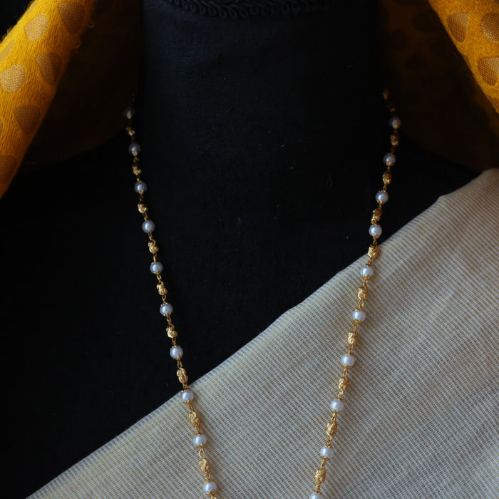 Heritage gold plated padakam pearl long necklace HP212