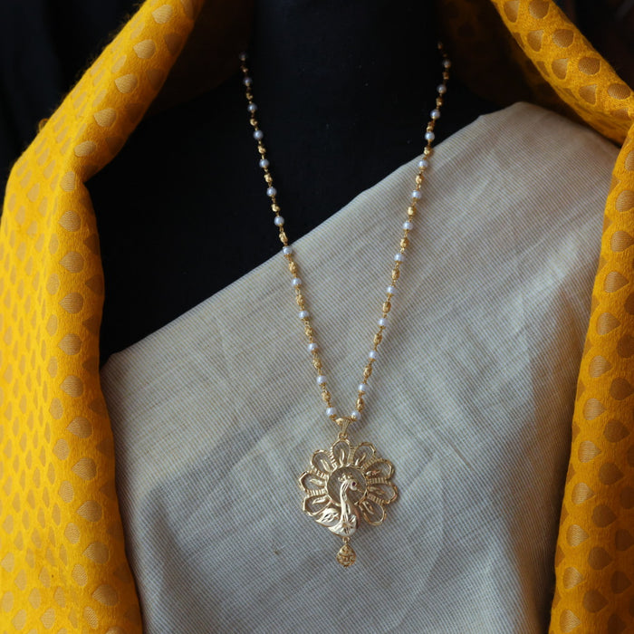 Heritage gold plated padakam pearl long necklace HP212