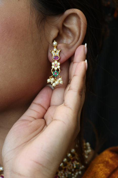 Antique short necklace with earrings SS12010