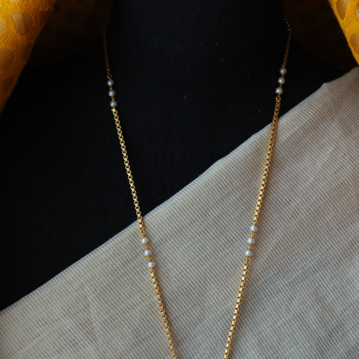 Heritage gold plated padakam pearl long necklace HP329