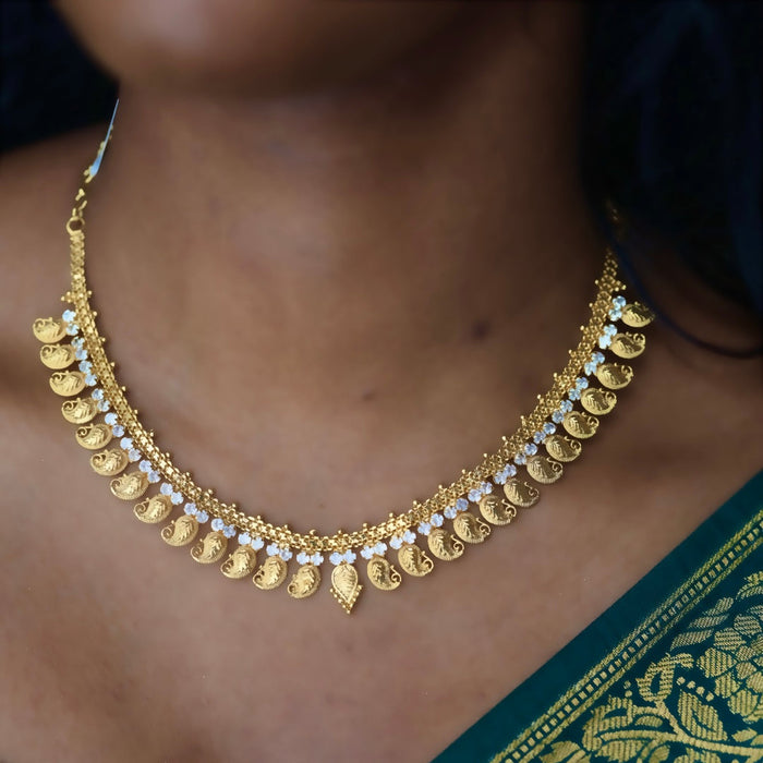 Heritage gold plated short necklace H1218