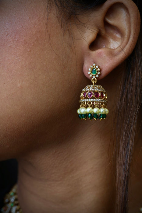 Antique pearl short necklace and earring SS12009