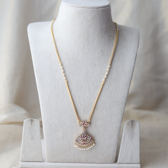 Heritage gold plated padakam long necklace HP754