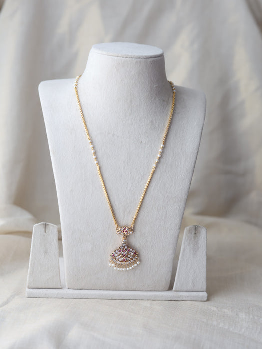 Heritage gold plated padakam long necklace HP754