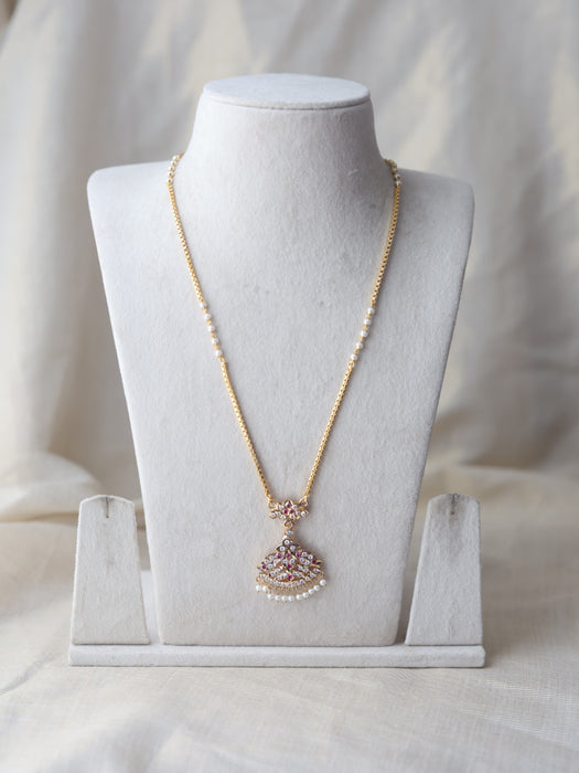 Heritage gold plated padakam long necklace HP754