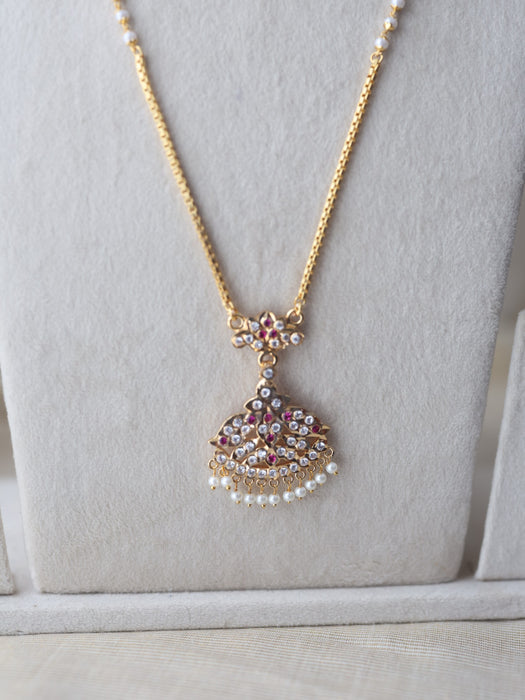 Heritage gold plated padakam long necklace HP754