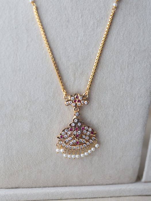 Heritage gold plated padakam long necklace HP754