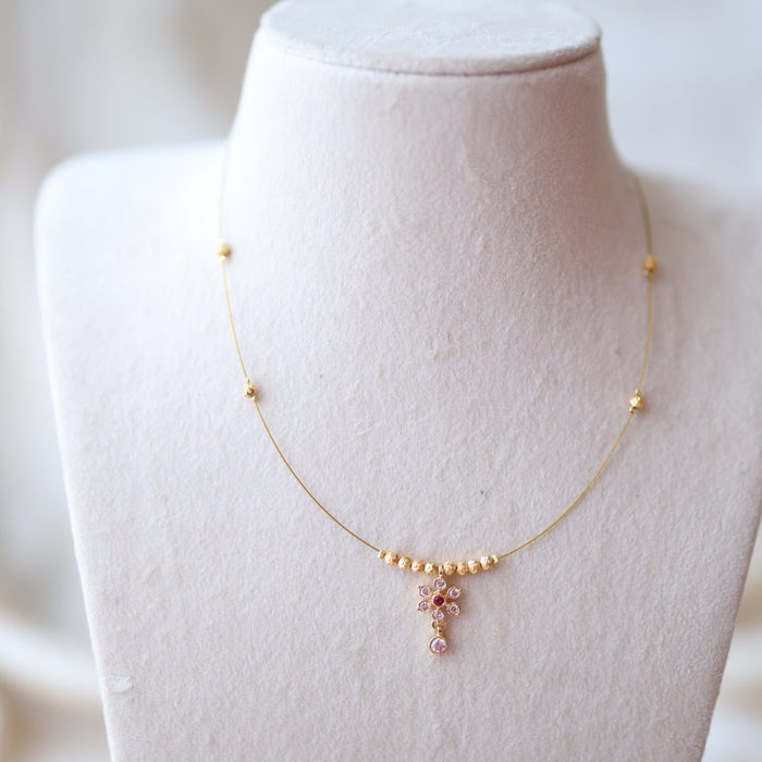 Heritage gold plated invisible short necklace IN988