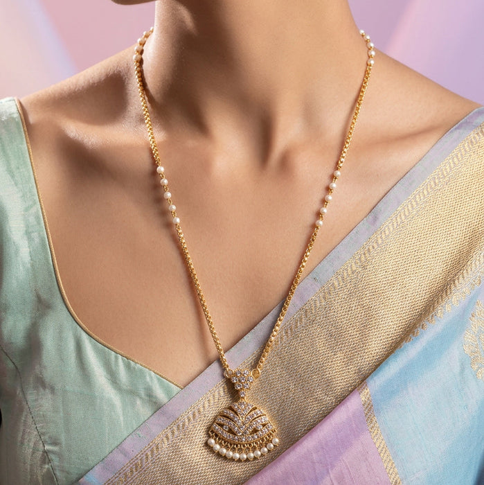 Heritage gold plated padakam long necklace HP213