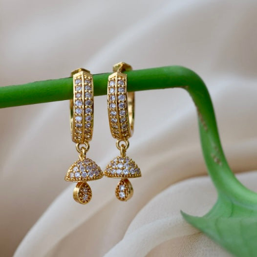 Antique white stone drop earrings AD221