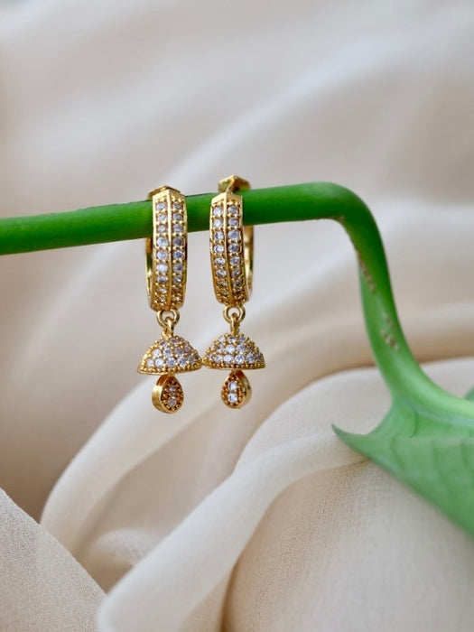 Antique white stone drop earrings AD221