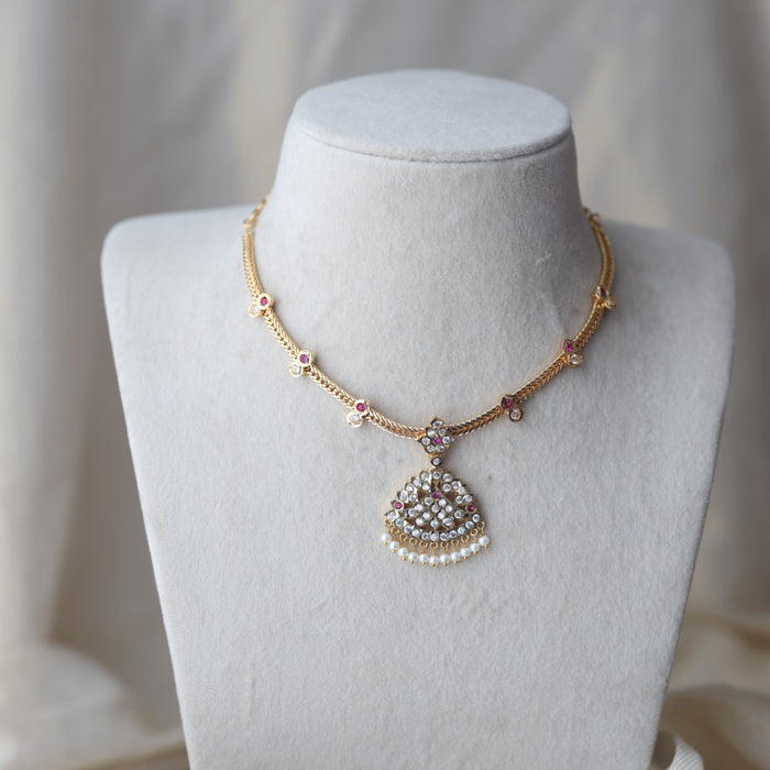 Heritage gold plated short necklace H754