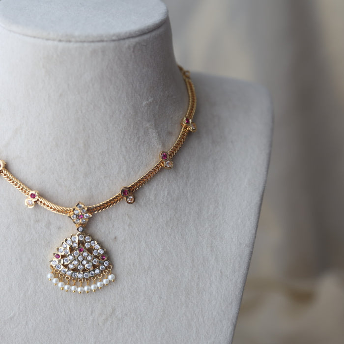Heritage gold plated short necklace H754