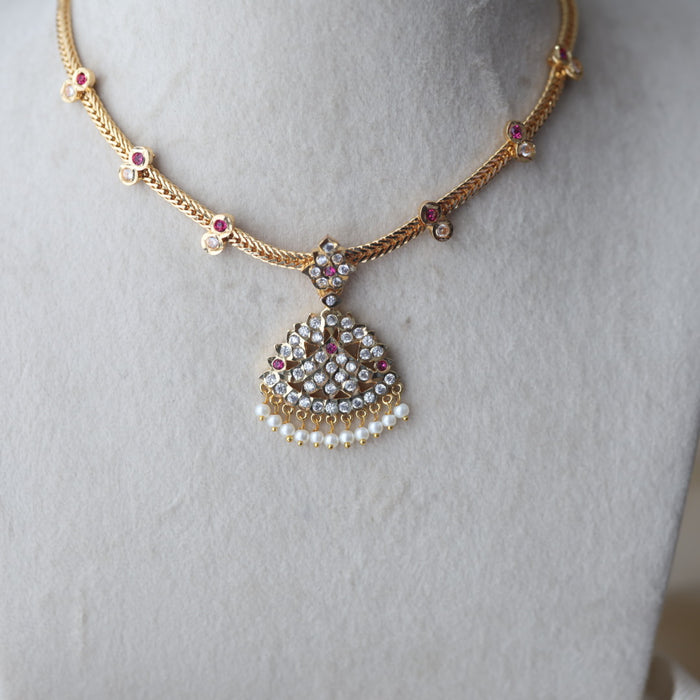 Heritage gold plated short necklace H754