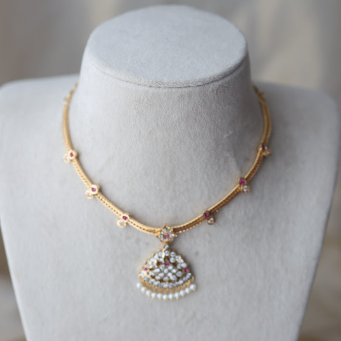 Heritage gold plated short necklace H754