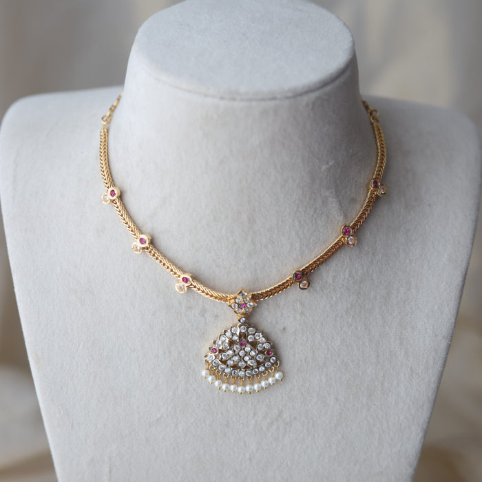 Heritage gold plated short necklace H754
