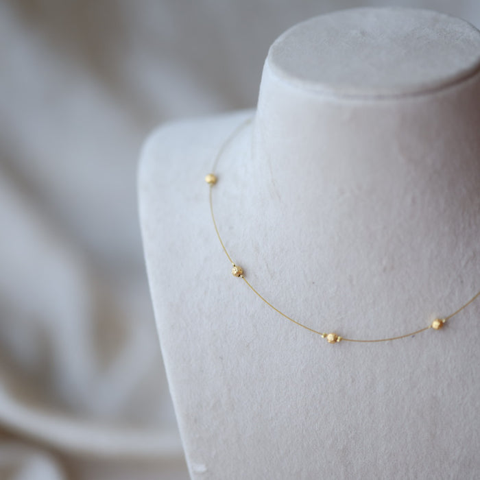 Heritage gold plated invisible short necklace IN973