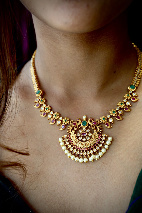 Antique simple short necklace and earrings SS11050