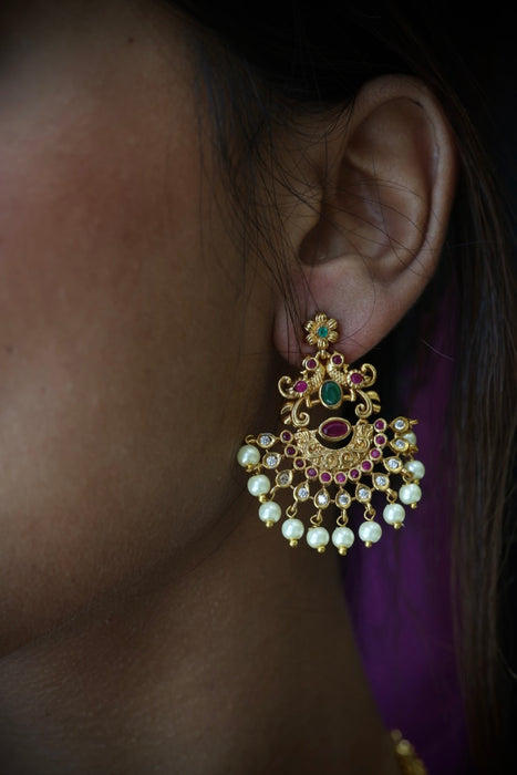 Antique simple short necklace and earrings SS11050
