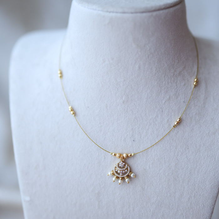 Heritage gold plated invisible short necklace IN836