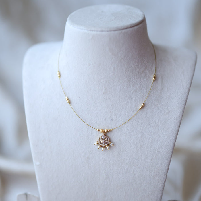 Heritage gold plated invisible short necklace IN836