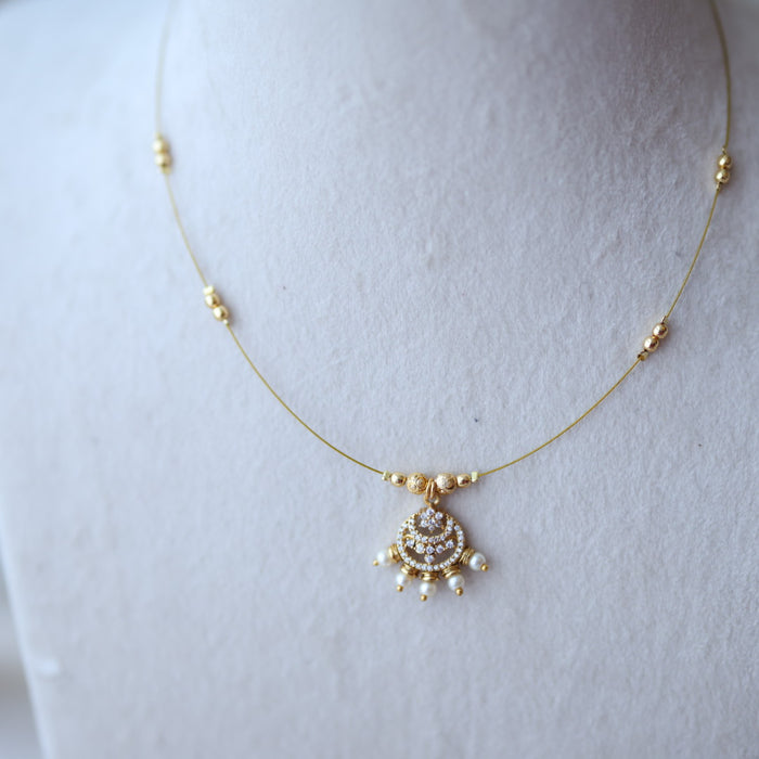 Heritage gold plated invisible short necklace IN836