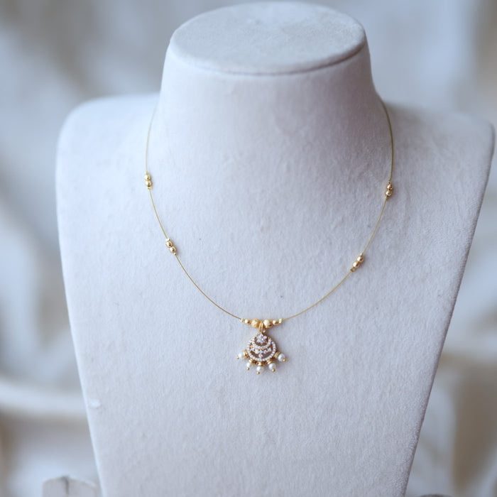 Heritage gold plated invisible short necklace IN836
