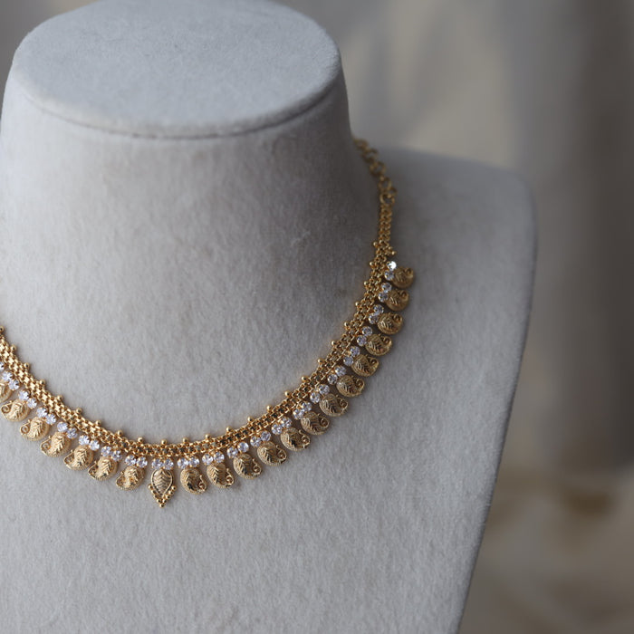 Heritage gold plated short necklace H1218