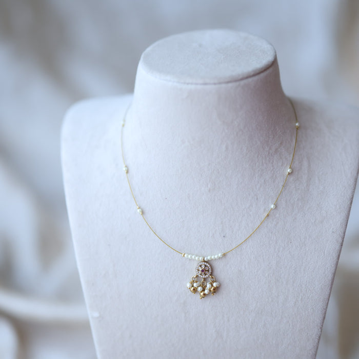 Heritage gold plated invisible short necklace IN836