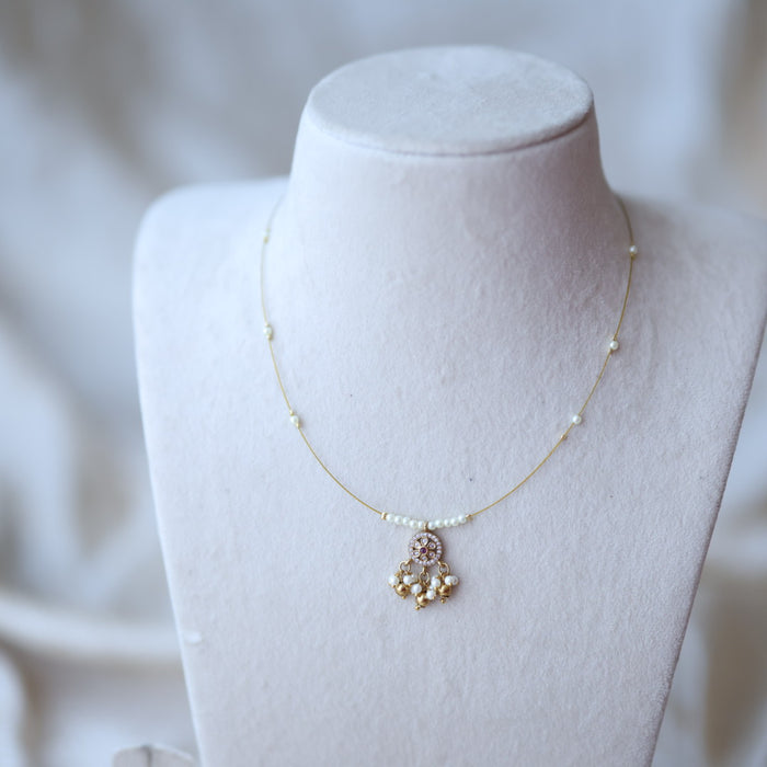 Heritage gold plated invisible short necklace IN532