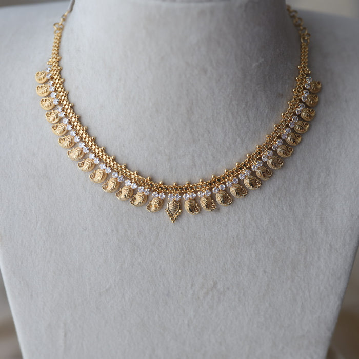 Heritage gold plated short necklace H1218