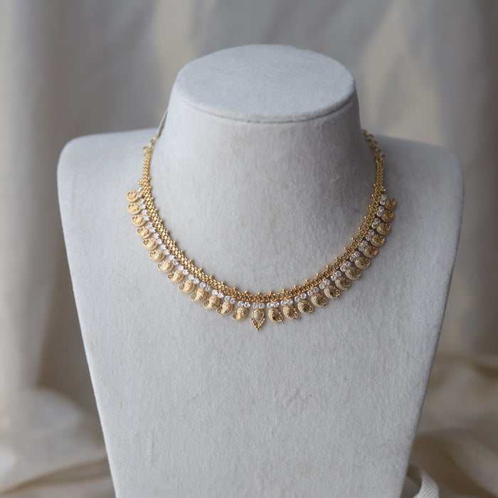 Heritage gold plated short necklace H1218