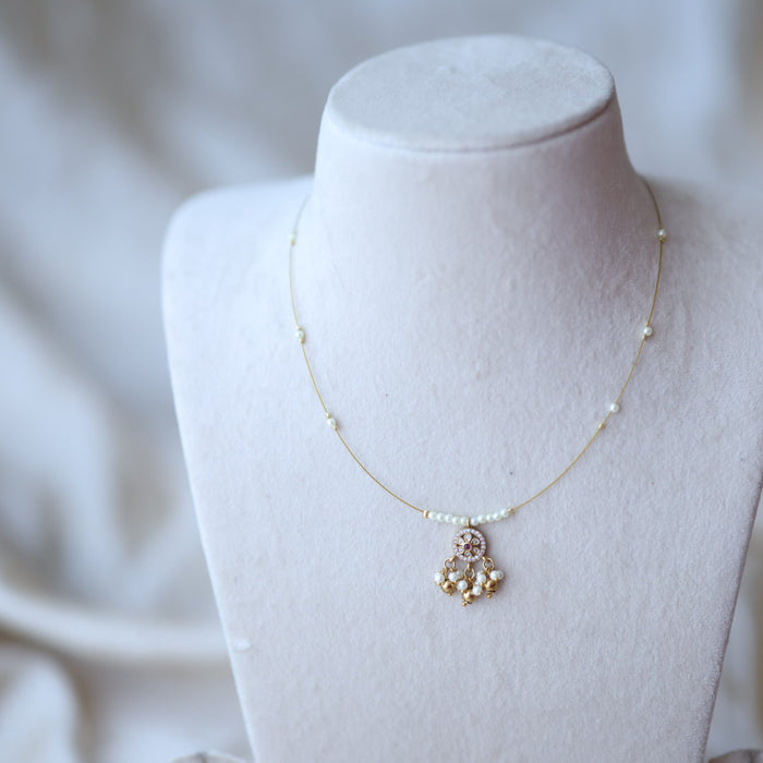 Heritage gold plated invisible short necklace IN532