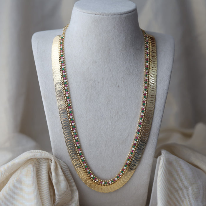 Heritage gold plated coin long necklace HL7544