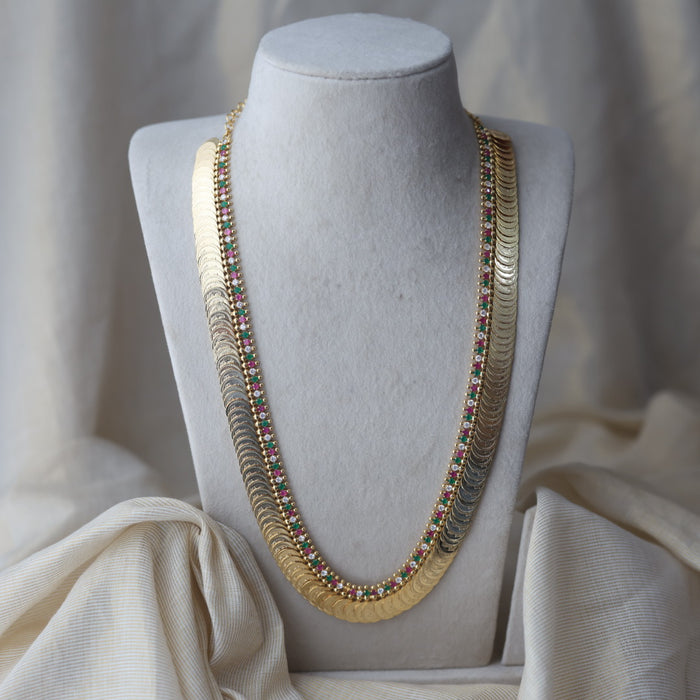 Heritage gold plated coin long necklace HL7544