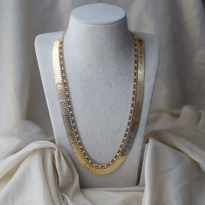 Heritage gold plated coin long necklace HL7544