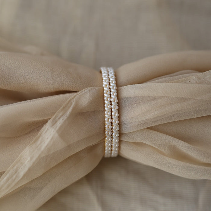 Heritage gold plated pearl bangle (1 set  of 2 bangles) HB239