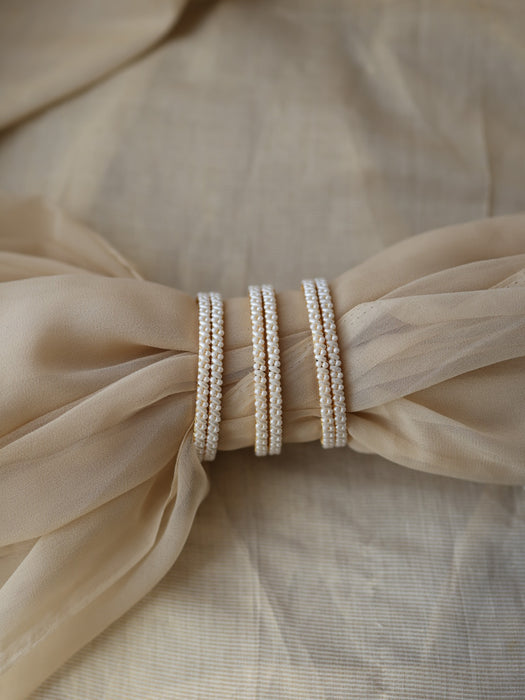 Heritage gold plated pearl bangle (1 set  of 2 bangles) HB239