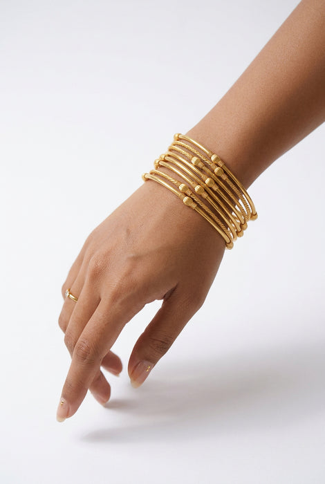 Heritage gold plated gold stone bangle (1 set  of 2 bangles) HB237